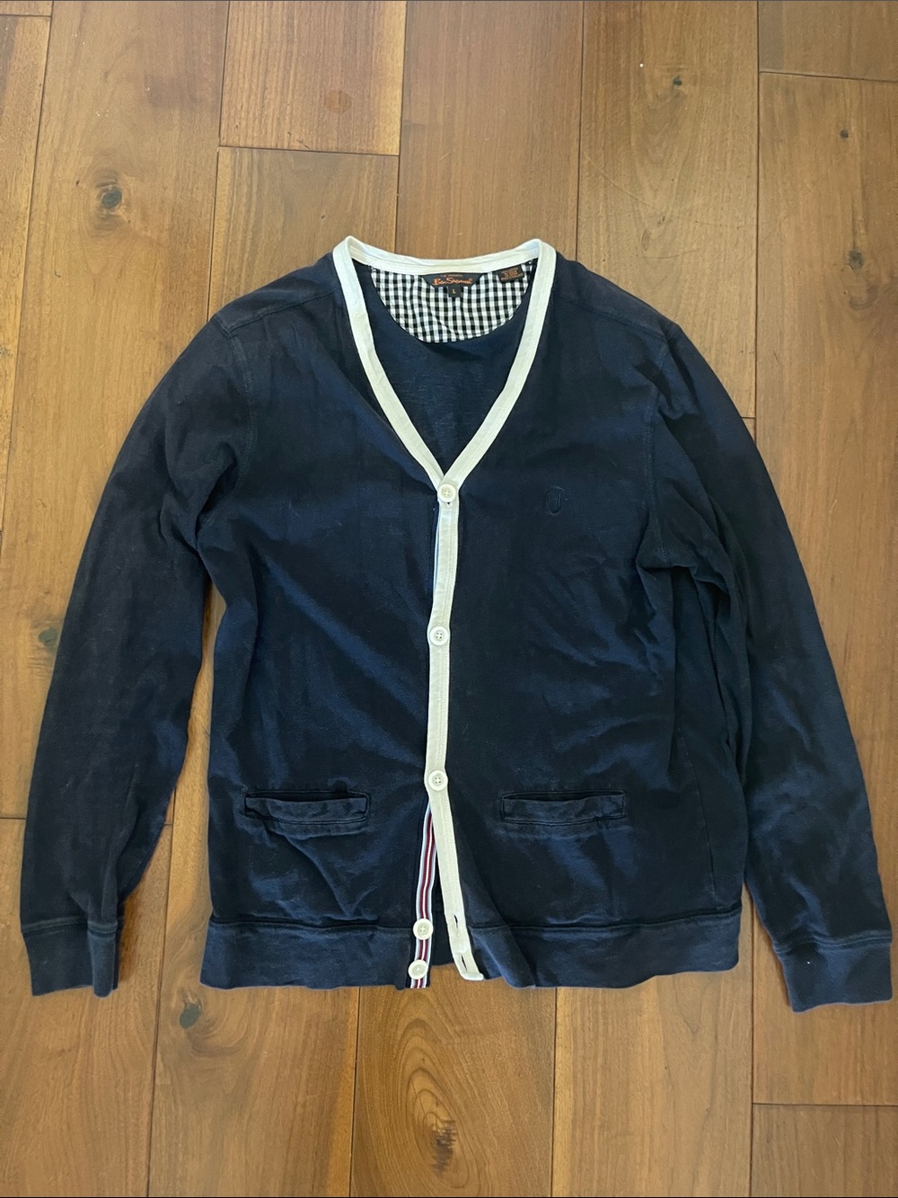 Ben Sherman Navy Cardigan with White Trim